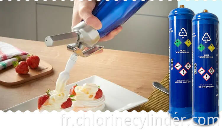 Chargeur de crème de qualité alimentaire de haute qualité N2O Bouteille de gaz en riant pour la crème